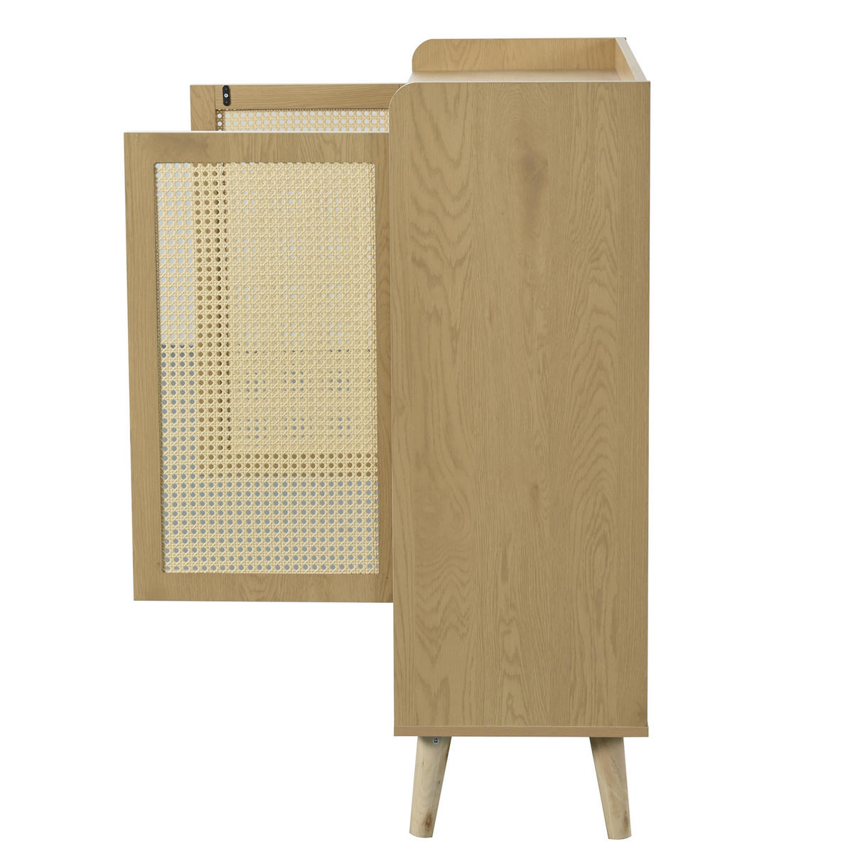 SCHUHSCHRANK aus Spanplatte 80x105x35cm in Eichefarben mit Push-to-Open - Eichefarben, Holzwerkstoff (80/105/35cm) - Modfu