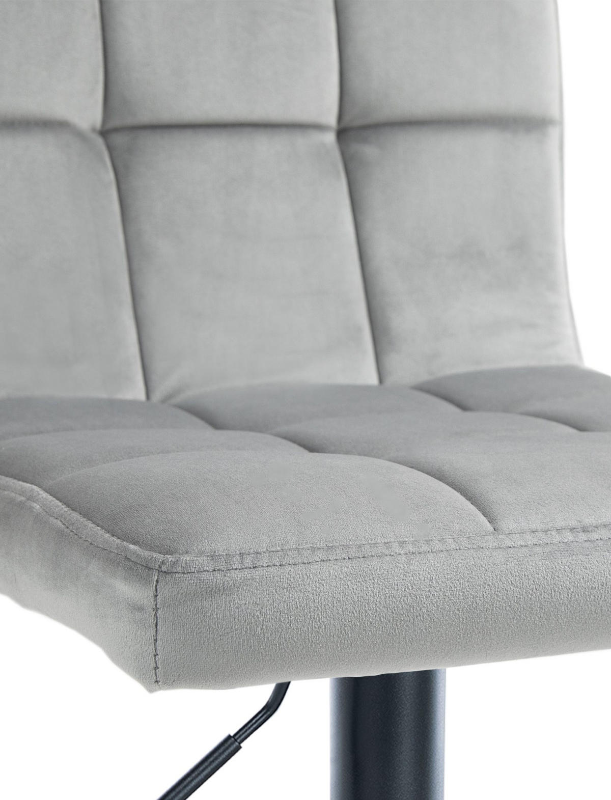 BARHOCKER BRISBAN Grau Samt Schwarz - Grau, Textil/Metall (46/94/47cm) - DELUKE