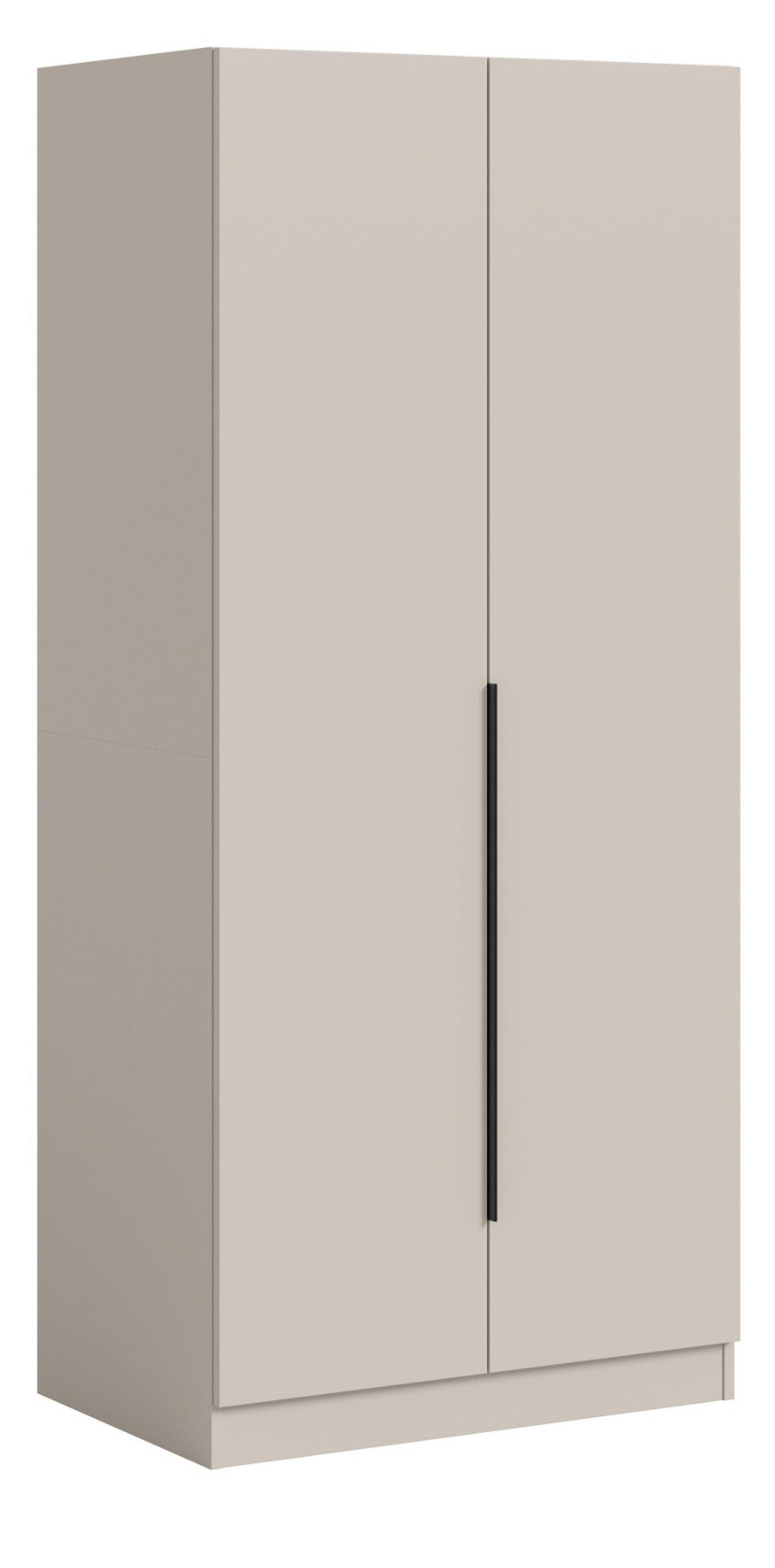 KLEIDERSCHRANK kaschmir 80 x 181 cm, Drehtürenschrank 2-türig - Kaschmir/Schwarz, Holzwerkstoff/Kunststoff (80/181/52cm) - Inn.Furn