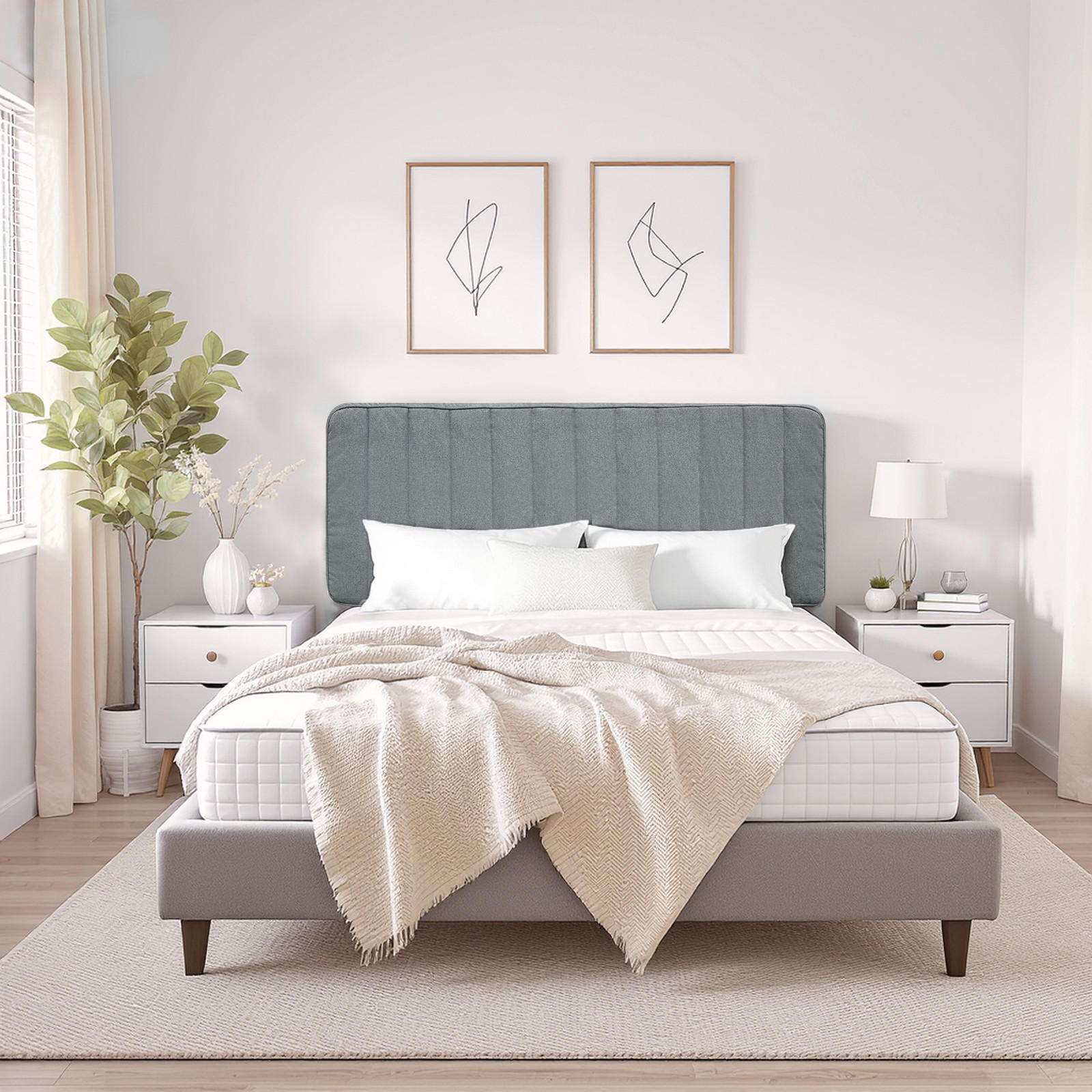 KOPFTEIL Kaschmir-Leinen-Mischgewebe 60*100cm - Grau, Textil (10/60/100cm) - Vercart