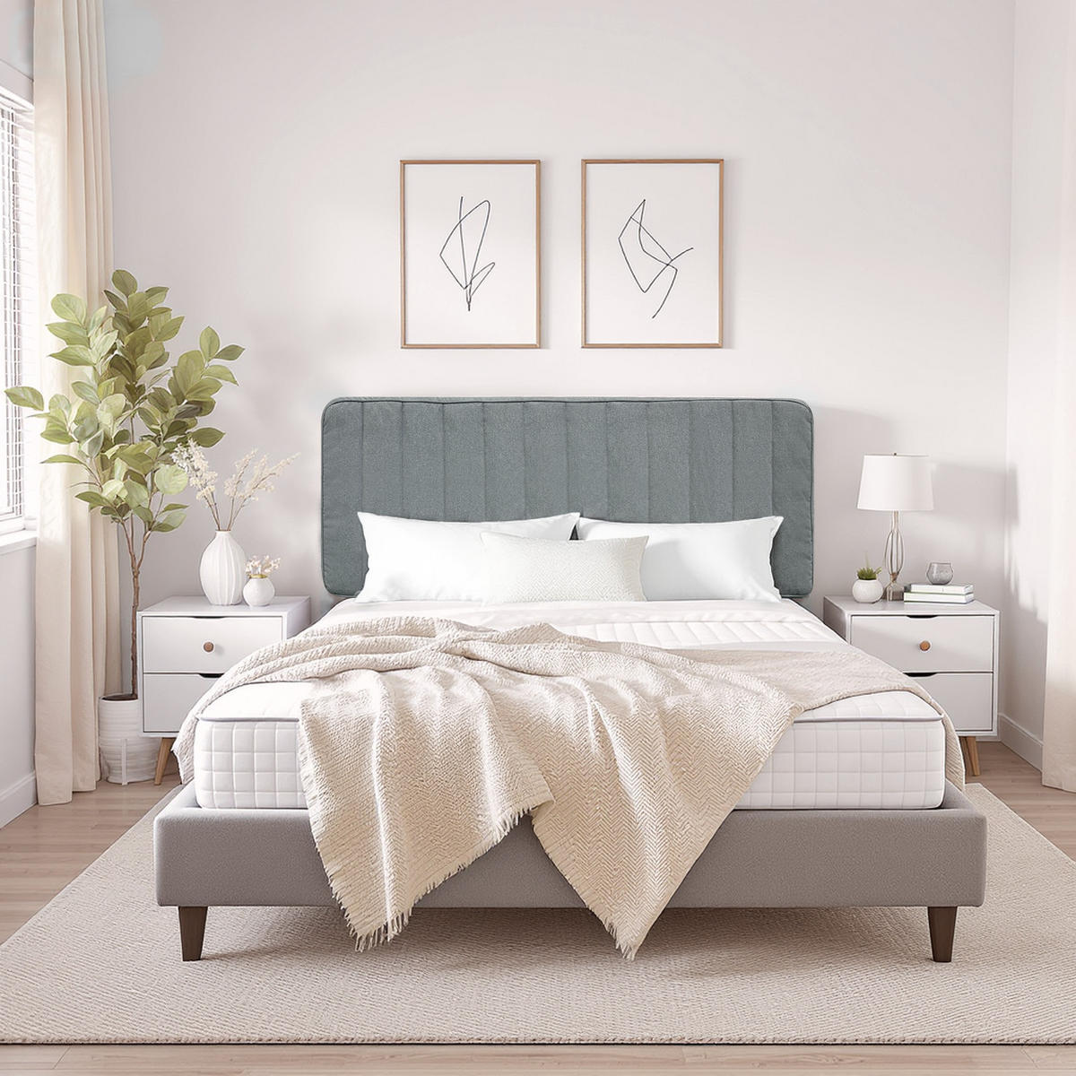 KOPFTEIL Kaschmir-Leinen-Mischgewebe 60*123cm - Grau, Textil (10/60/120cm) - Vercart