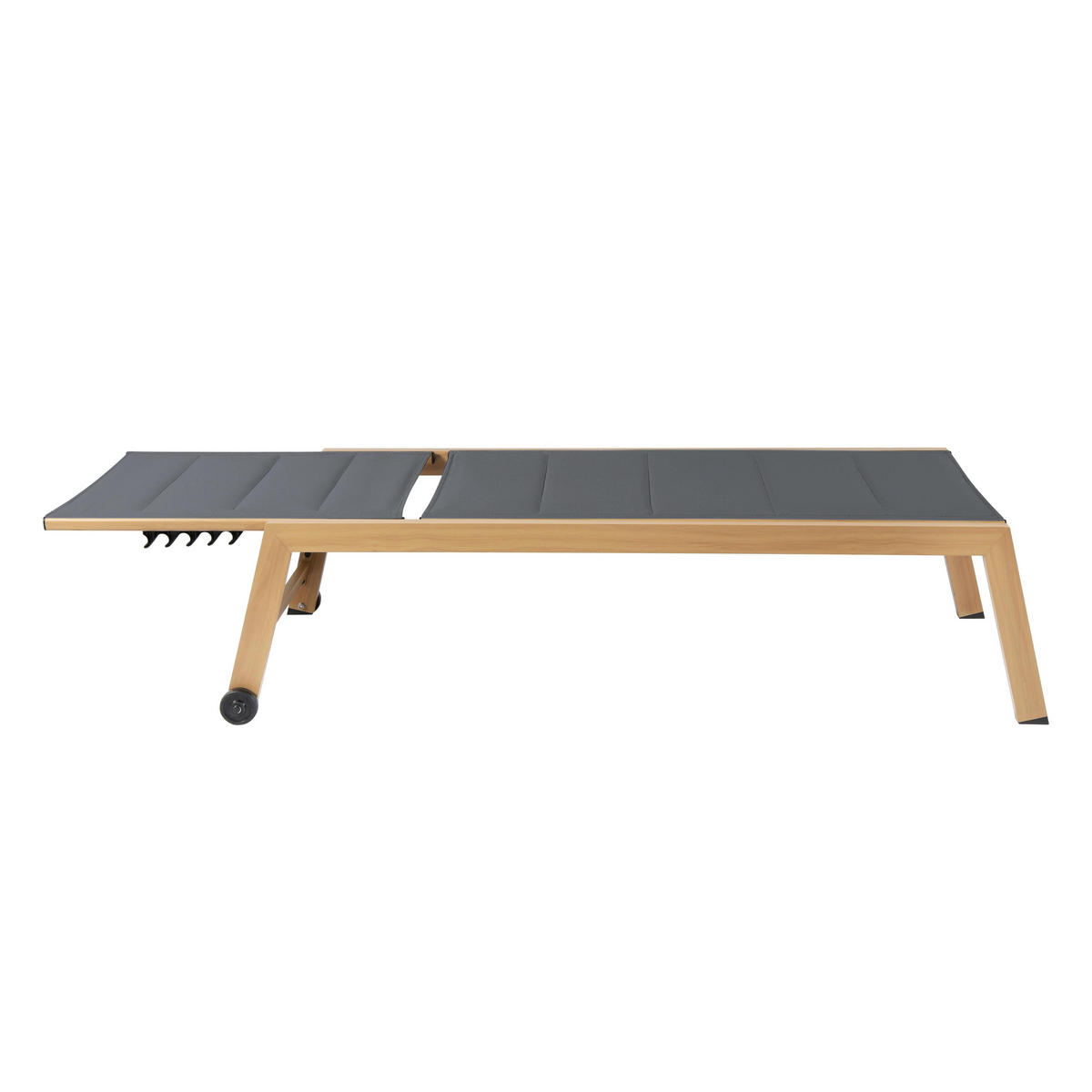 SONNENLIEGE 2-tlg., Grau - Grau, Textil (65/102/169cm) - Oviala