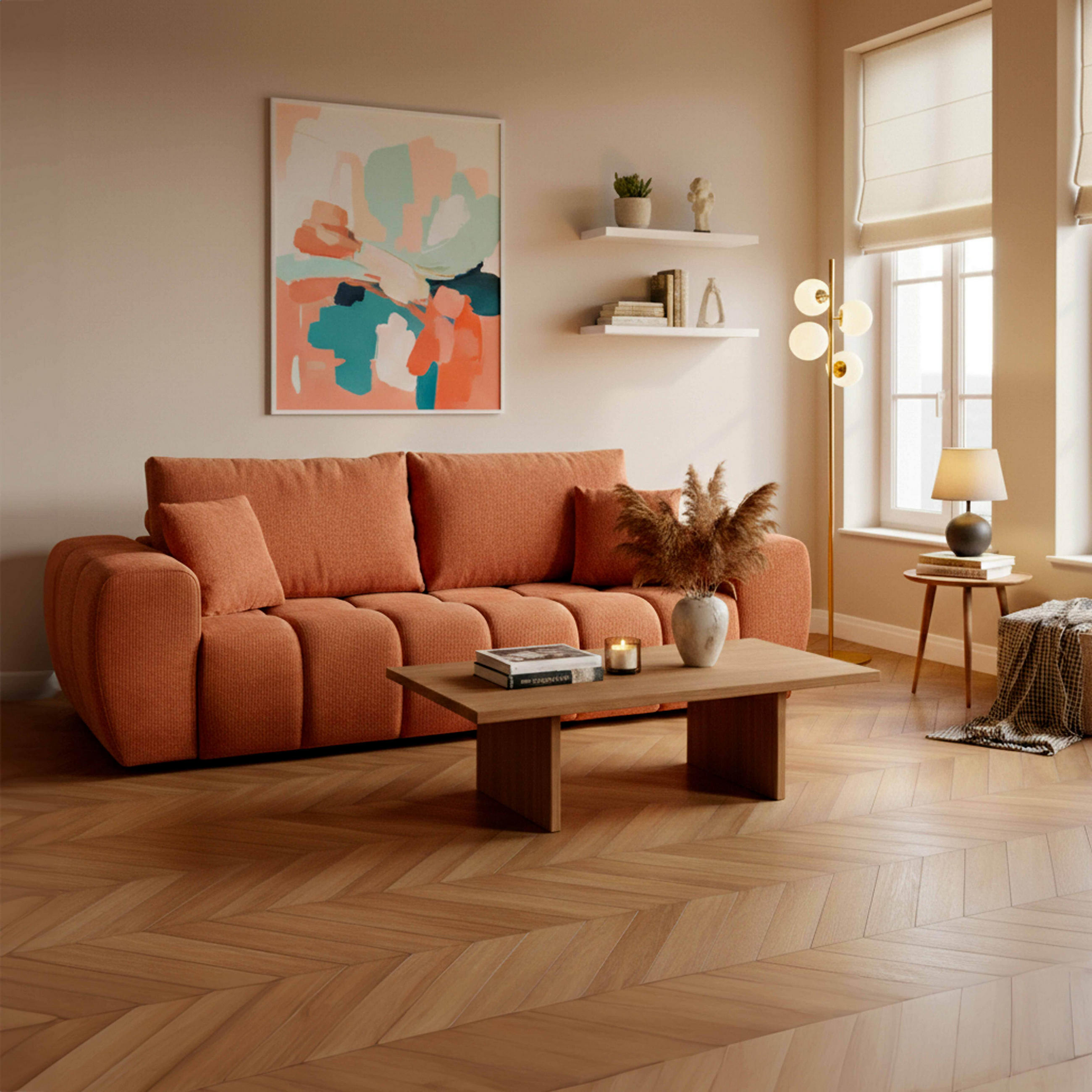 Thumbnail - Oviala Sofa, Rot, Textil, 3-Sitzer, Rechteckig,Rechteckig, 100x90x238 cm, Wohnzimmer, Sofas & Couches, Sofas