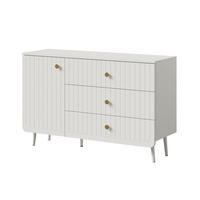 KOMMODE mit Schubladen Chloe 1D3S 120 Weiß (schwarzer oder goldener Griff) - Schwarz/Weiß, Holzwerkstoff/Kunststoff (120/78/40cm) - mzm24