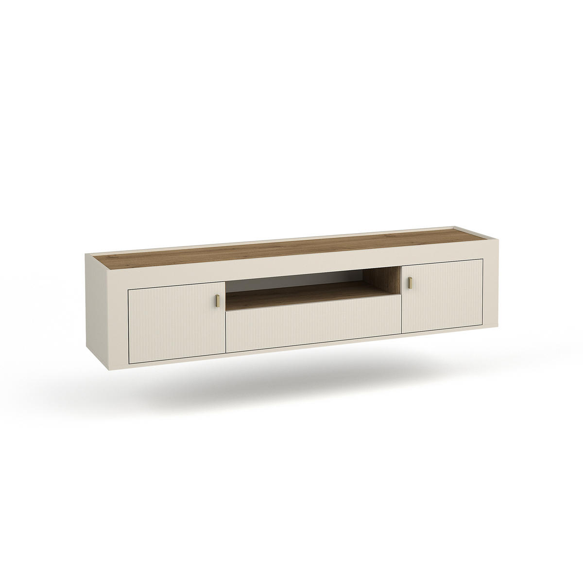 LOWBOARD Monta mit 2 Türen und 1 Schublade, Kaschmir - Kaschmir, Holzwerkstoff (177/52/40cm) - Beautysofa