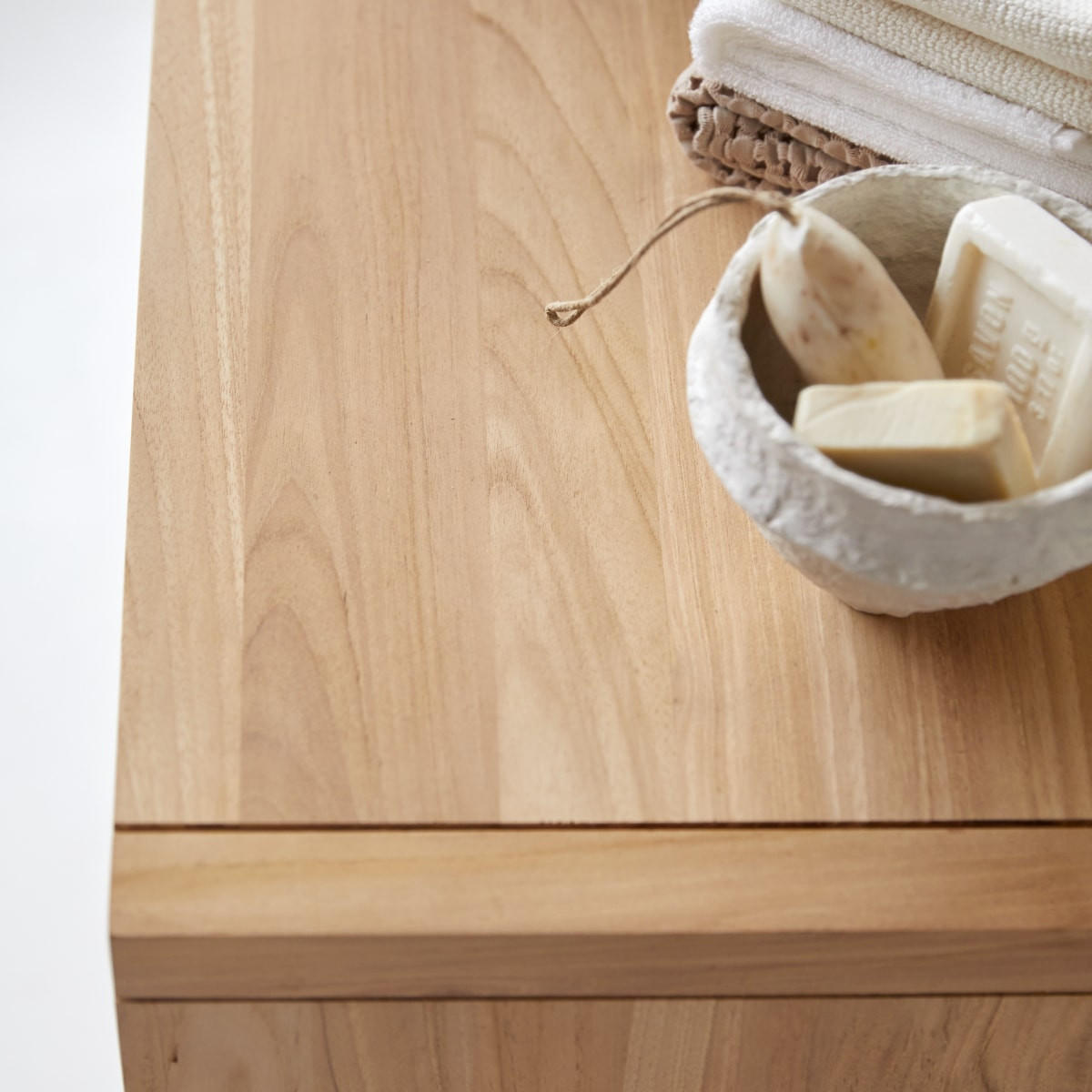 WASCHTISCHUNTERSCHRANK Jonàk Natur aus Teak - Naturfarben, Holz (93/80/50cm) - Tikamoon