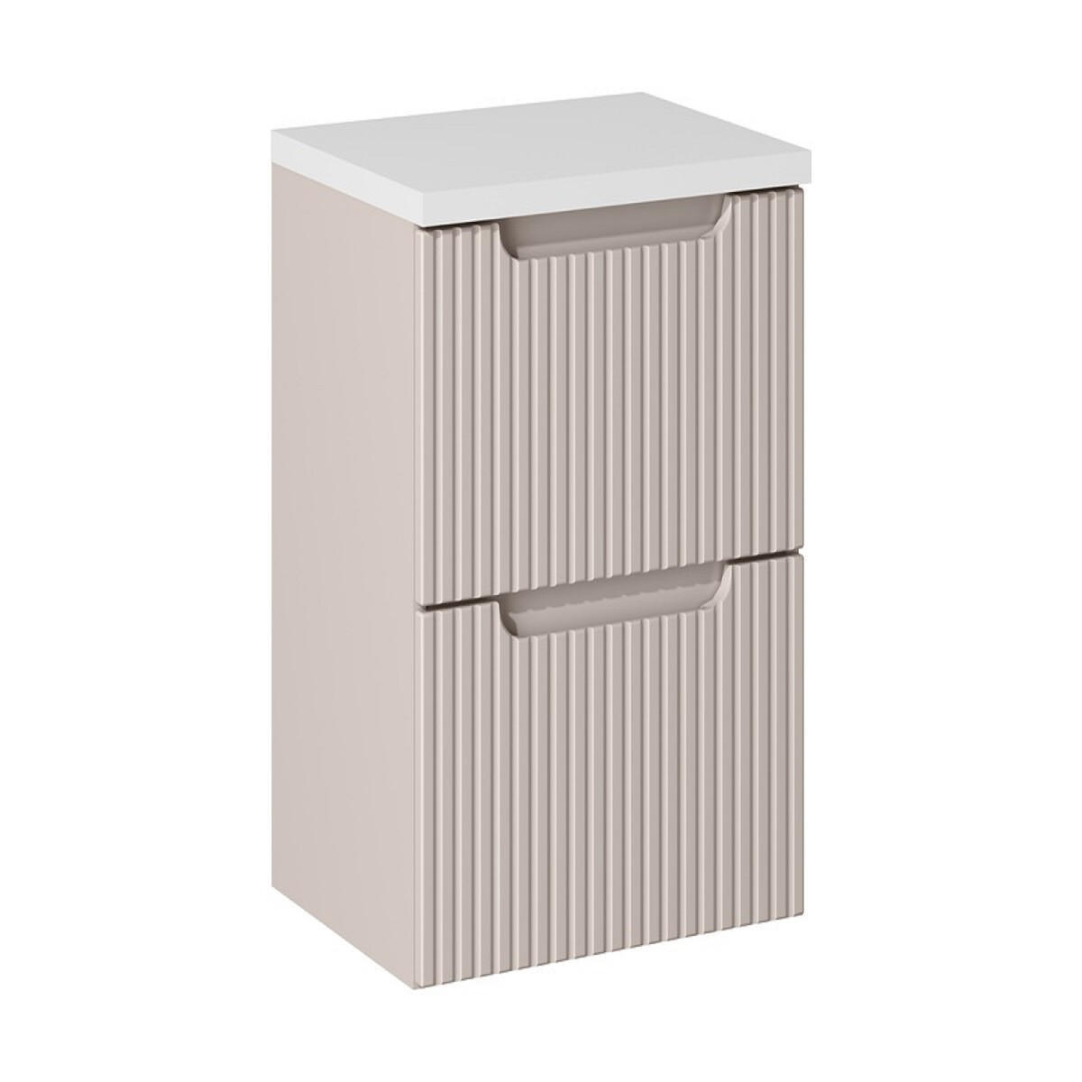 WASCHTISCHUNTERSCHRANK 50 cm 2 Teile Nova Cashmere N BM166 in Kaschmir Matt/ Weiß Matt - Kaschmir/Weiß, Holz (50/57/40cm)