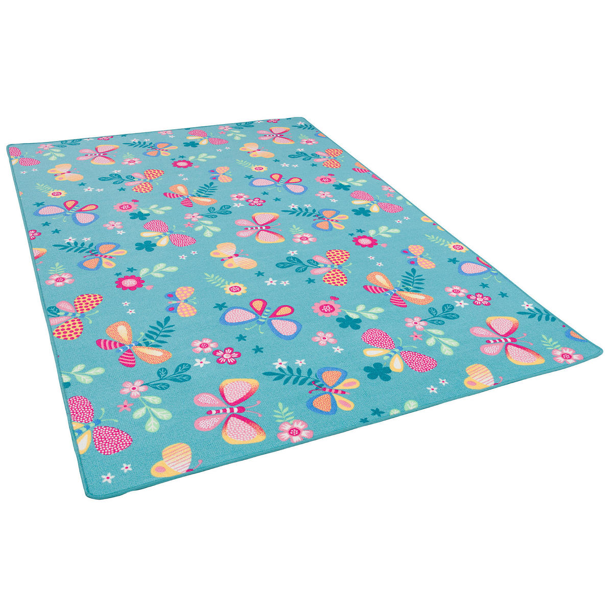 KINDER SPIEL TEPPICH SCHMETTERLING - Türkis, Textil (200/200cm) - Snapstyle