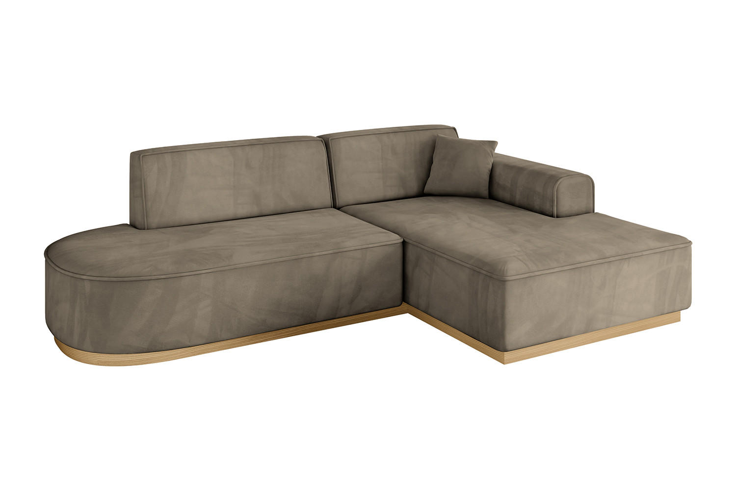 ECKSOFA Ottomane Rechts IREA-L1-v2 - 234x171x83 cm Braun - Braun, Holzwerkstoff/Textil (171/234cm) - ALTDECOR