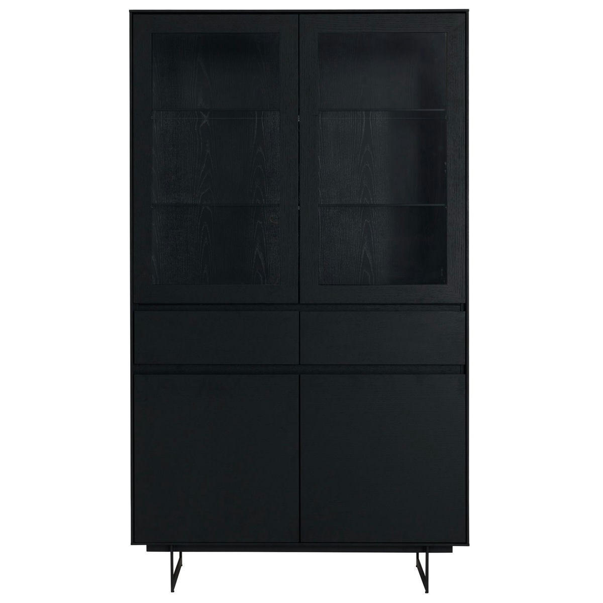 VITRINE Schwarz - Schwarz, Holz/Metall (110/190/45cm) - Furnhouse