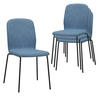 STUHL ENNA Stoffbezug Metallbeine 4er Set Blau - Blau, Textil/Metall (50/85/58cm) - Albatros