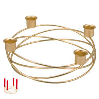 KERZENHALTER, Gold, Metall - Goldfarben, Metall (22/6.7/22cm) - bremermann