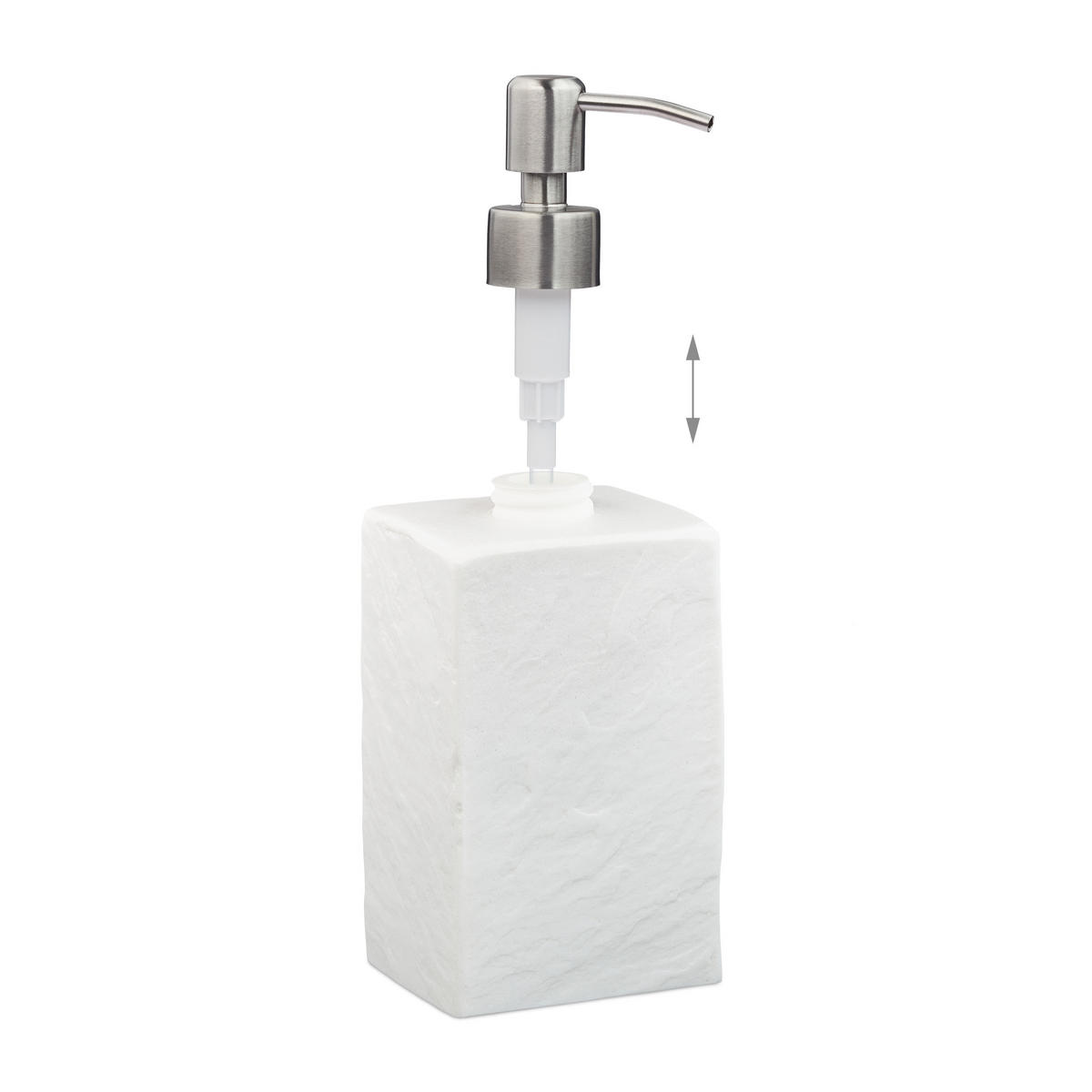 SEIFENSPENDER - Weiß, Kunststoff/Metall (7.5/17.5/8cm) - Relaxdays