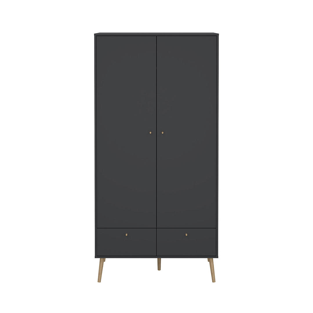 KLEIDERSCHRANK, Bodo, Grau, Holzwerkstoff, 99 x 59 x 201 cm - Grau, Holzwerkstoff (99/201/59cm) - ebuy24