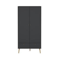 KLEIDERSCHRANK, Bodo, Grau, Holzwerkstoff, 99 x 59 x 201 cm - Grau, Holzwerkstoff (99/201/59cm) - ebuy24
