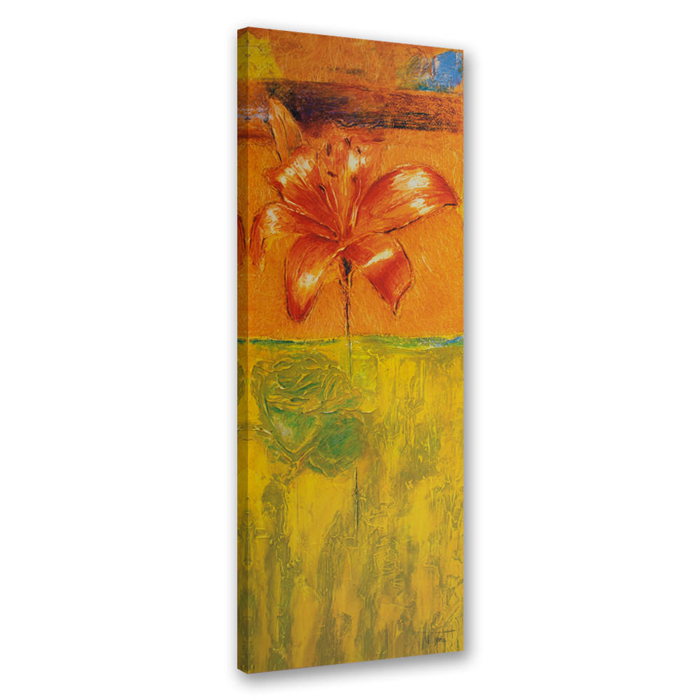 WANDBILD seerosenblüte gemalt - Orange, Textil (30/90cm) - Feeby