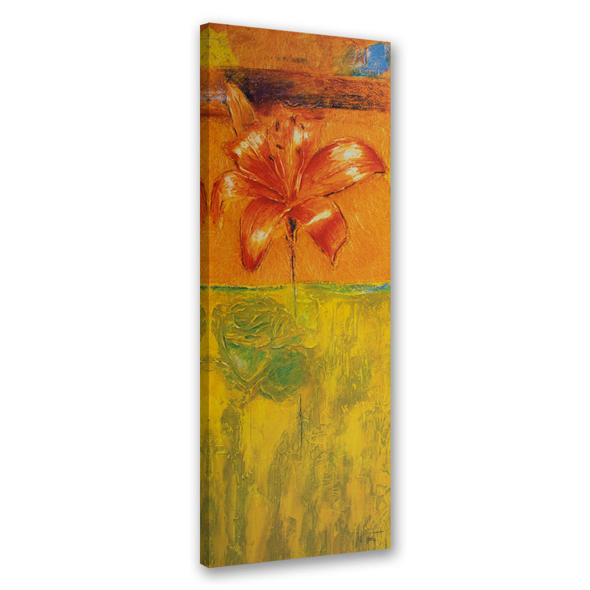 WANDBILD seerosenblüte gemalt - Orange, Textil (30/90cm) - Feeby