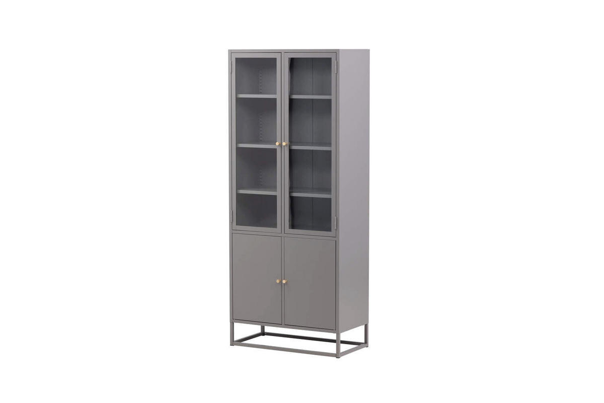VITRINENSCHRANK, Bakal, Weiß, Stahl, 80 x 41 x 190 cm - Weiß, Metall (80/190/41cm) - ebuy24