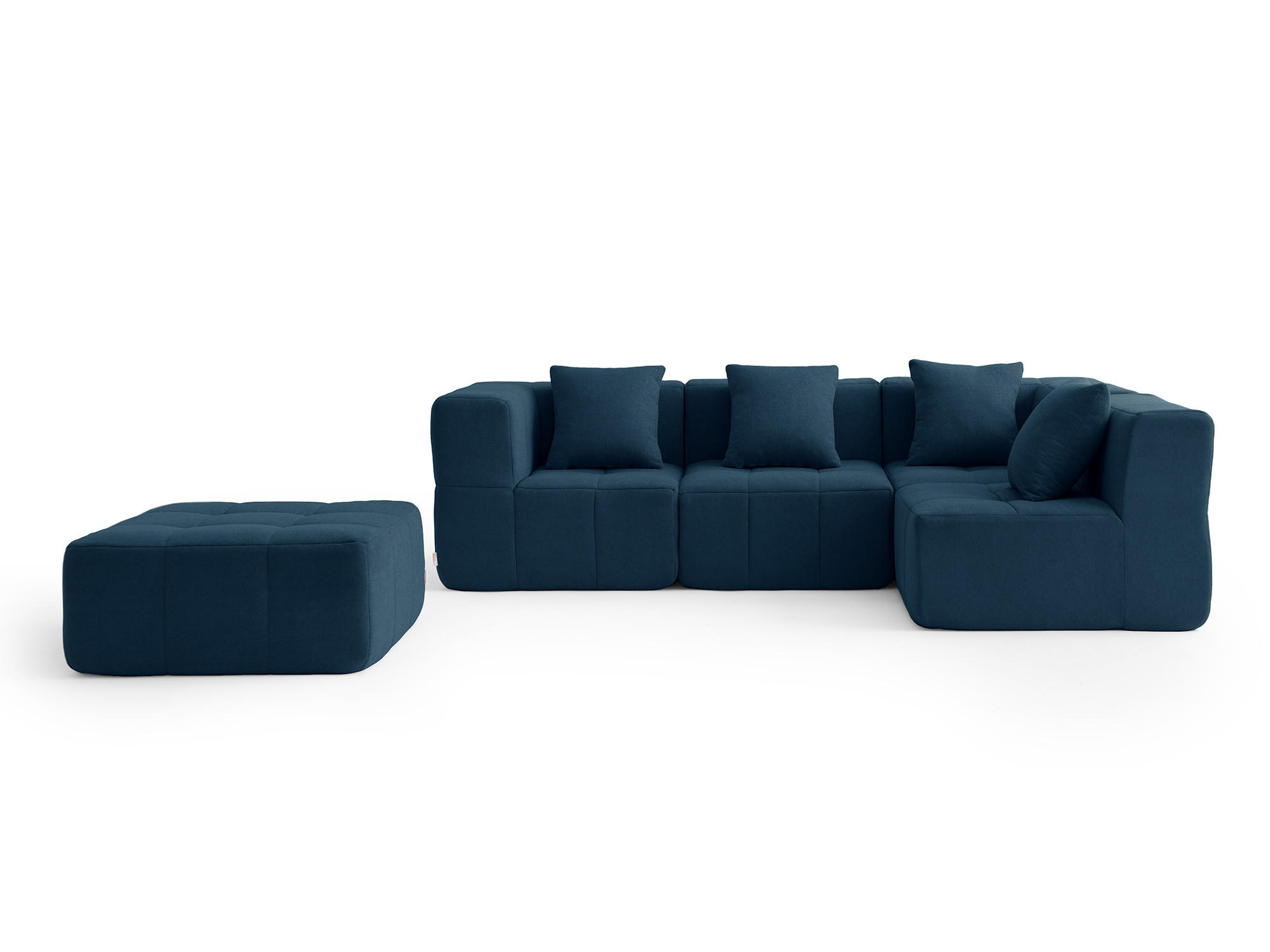 ECKSOFA Bouclé-Stoff Tiefblau - Blau, Textil (260/190cm) - MILYsofa