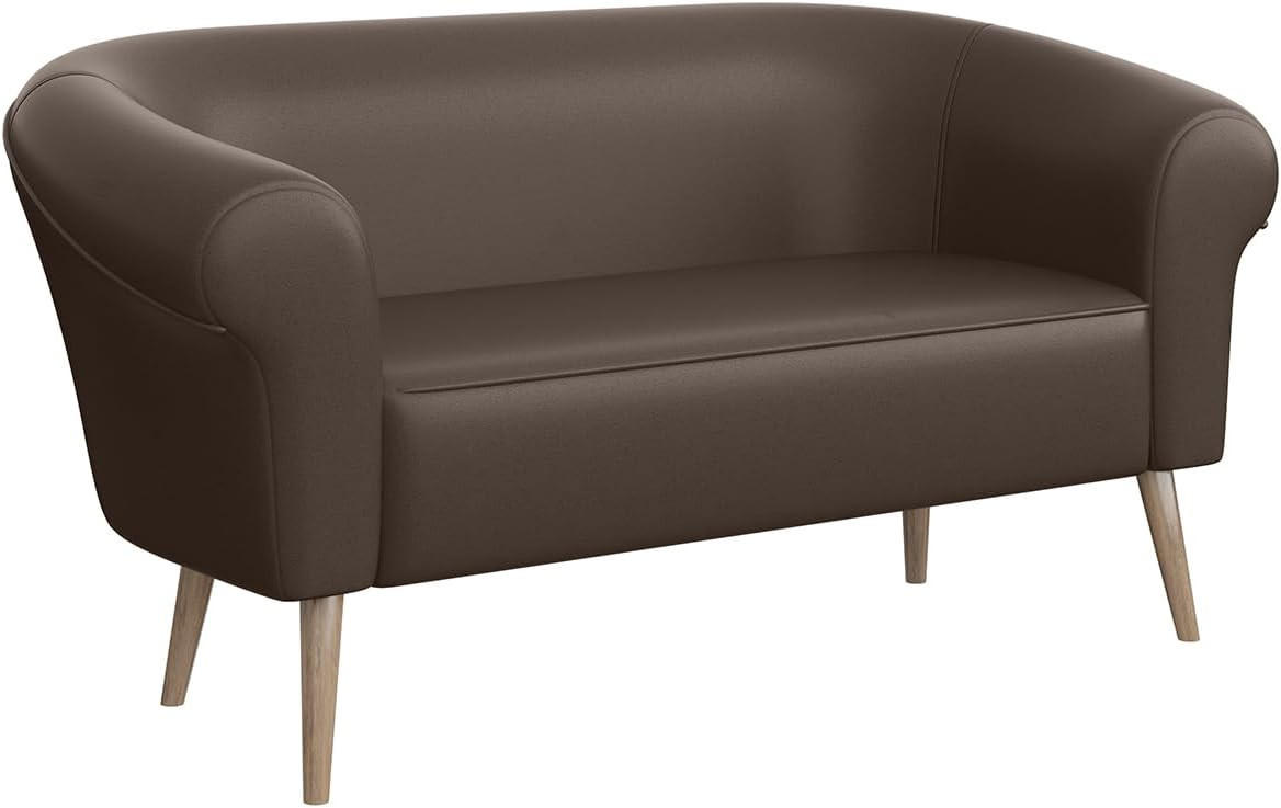SOFA Emilia (2-Sitzer) - Buchefarben/Braun, Holzwerkstoff/Buchenholz (136/70/57cm) - Meblini
