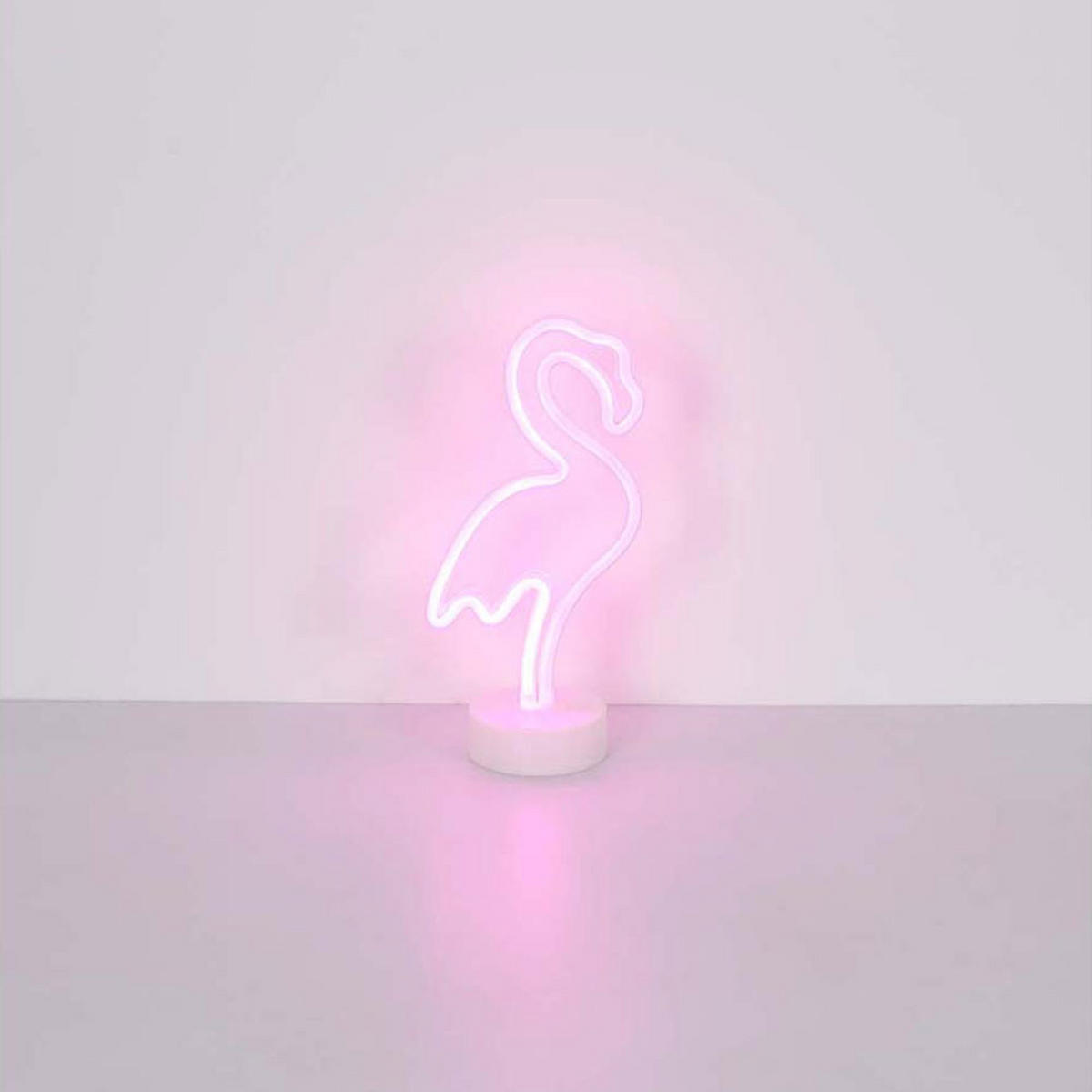 LED TISCHLEUCHTE Flamingo Weiß 2er Set - Weiß, Kunststoff (14.5/10/33cm) - Globo Lighting