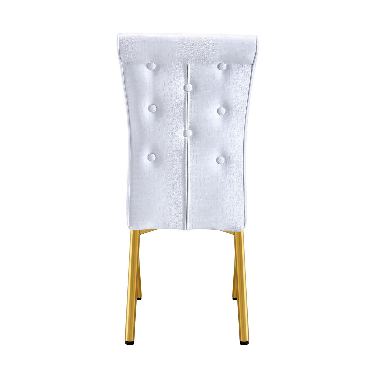 ESSZIMMERSTUHL 2er-Set, Krokodiloptik, Kunstleder, Gold - Weiß, Kunststoff (42/101/61.5cm)