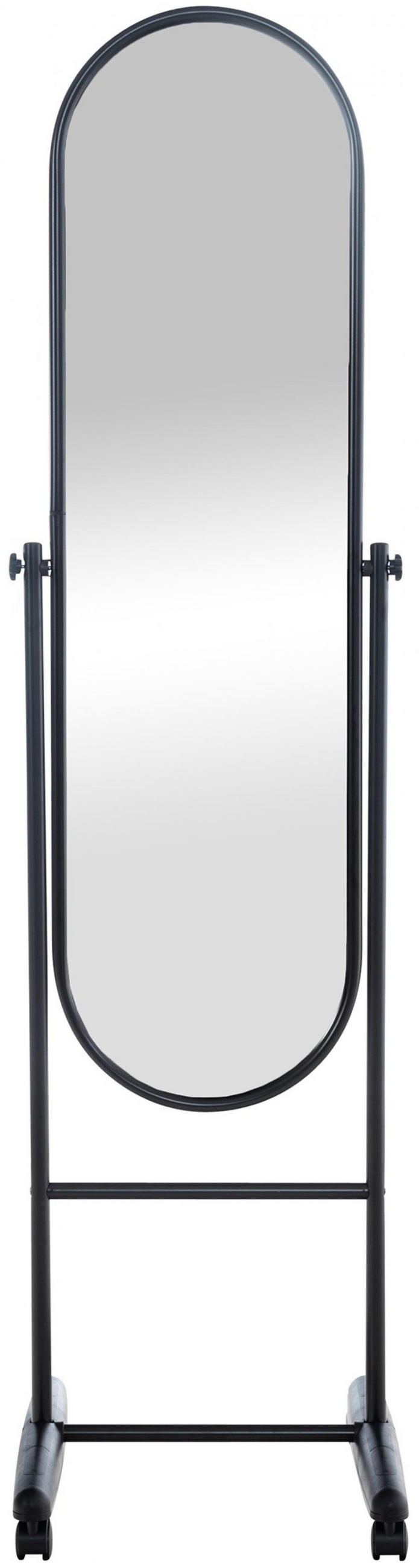 STANDSPIEGEL oval 40/42/155 cm Metall schwarz - Schwarz, Metall (40/155/42cm) - CLP