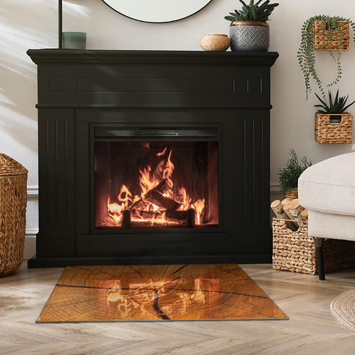 GLASPLATTE für Kamin 80x60 cm Orange - Orange, Glas (80/60/0.4cm) - ArtPrintCave