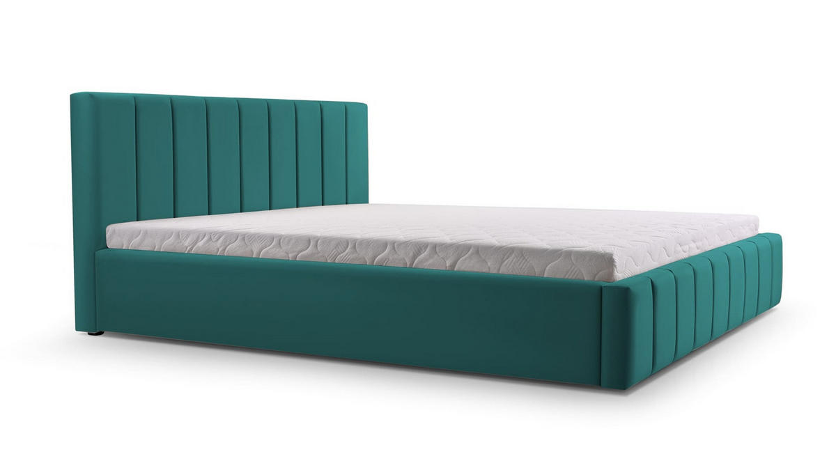 POLSTERBETT Bett 01 - 140x200 - Peacook - Türkis, Holz/Textil (140/200cm) - Möblo