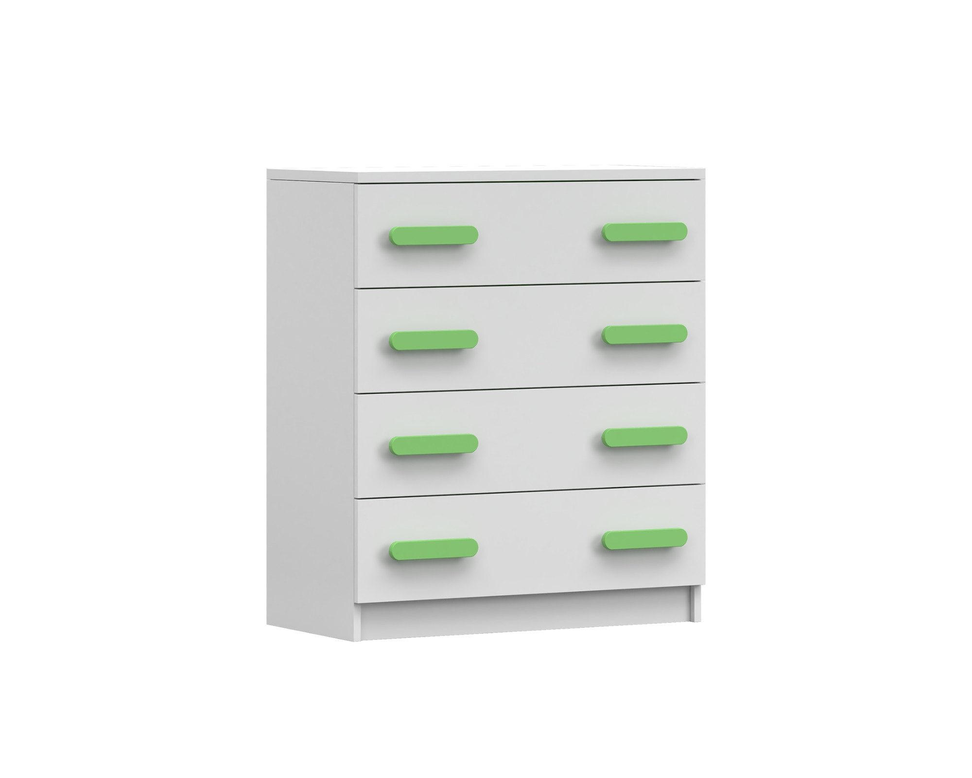 KINDERKOMMODE INGE 02 80/90/40 cm Weiß/Grün - Weiß/Grün, Holzwerkstoff (80/90/40cm) - Deine Möbel 24