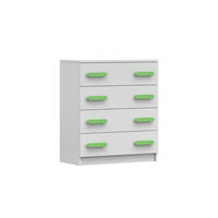 KINDERKOMMODE INGE 02 80/90/40 cm Weiß/Grün - Weiß/Grün, Holzwerkstoff (80/90/40cm) - Deine Möbel 24