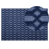 KURZFLOR-TEPPICH Cizre 200/140 cm - Blau, Naturmaterialien (140/200cm) - Beliani