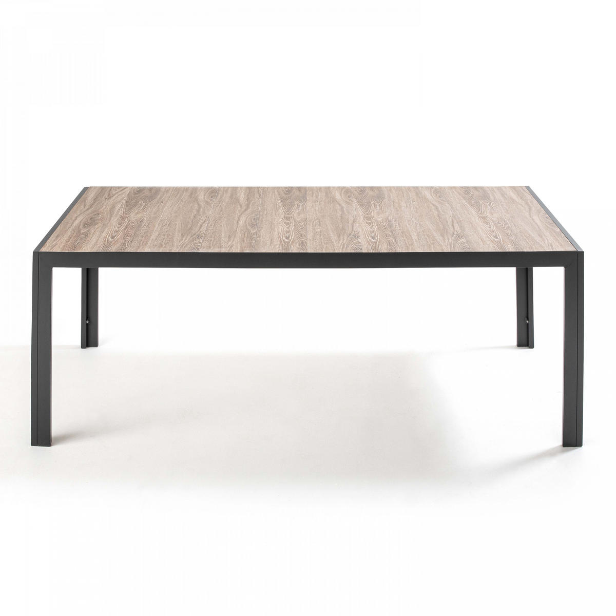 GARTENTISCH , Holz/Grau - Grau, Metall (206/100/75cm) - Oviala