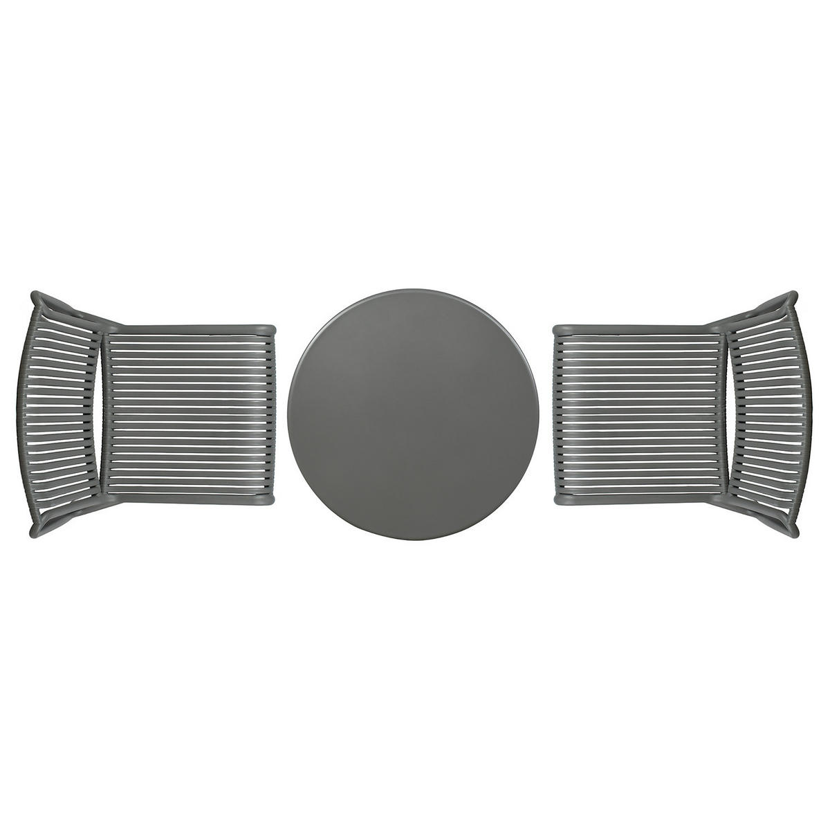 GARTENSITZGRUPPE - 3-teilig - Stahl / Polypropylen - Anthrazit, Kunststoff/Metall - home24