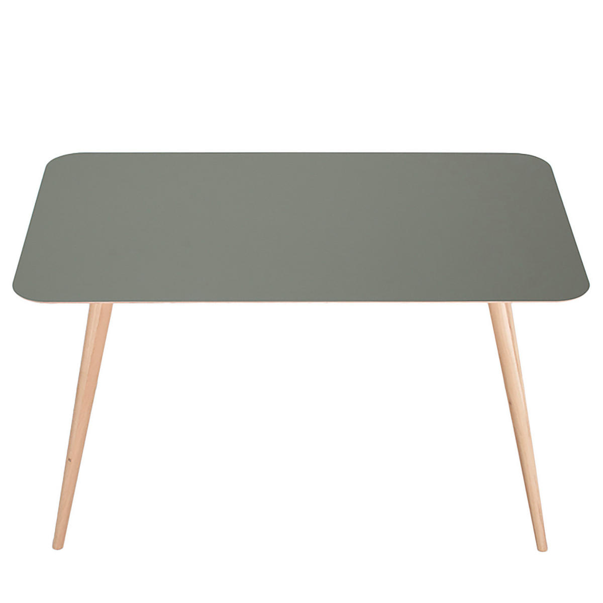 ESSTISCH - Eiche teilmassiv / Linoleum - Eichefarben/Olivgrün, Holzwerkstoff (90/140/75cm) - home24