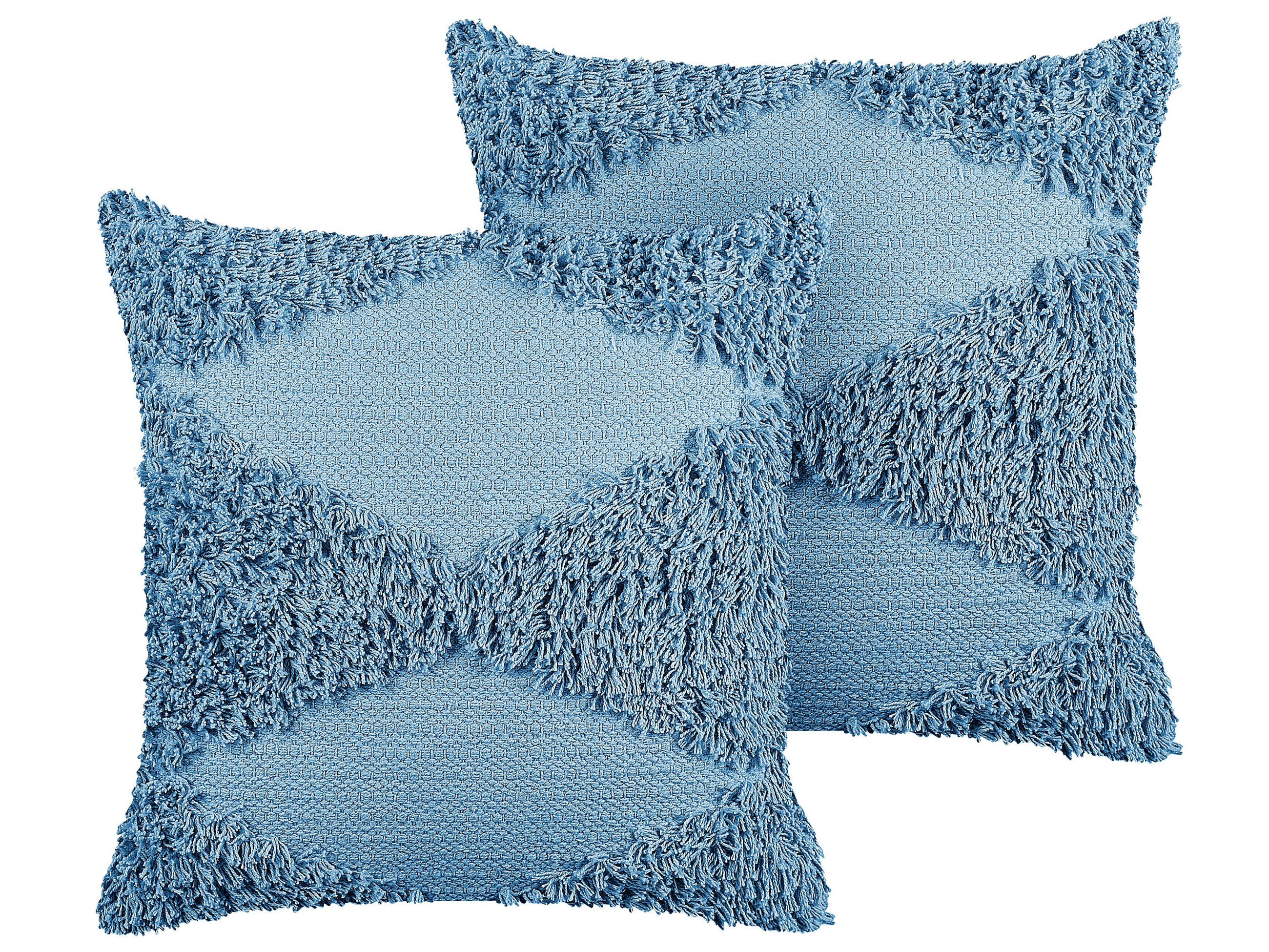 DEKOKISSEN 2er-Set Blau 45/45 cm Rhoeo - Blau, Naturmaterialien/Textil (45/45cm) - Beliani