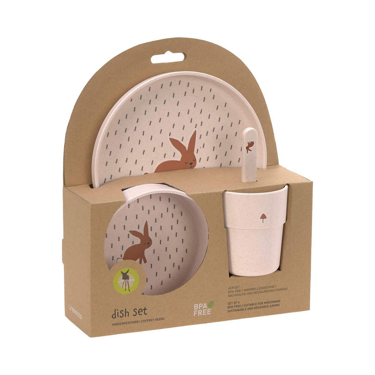 KINDER-GESCHIRR-SET Little Forest Rabbit 4er Set - Rosa, Kunststoff (7.2/26/22.7cm) - Lässig