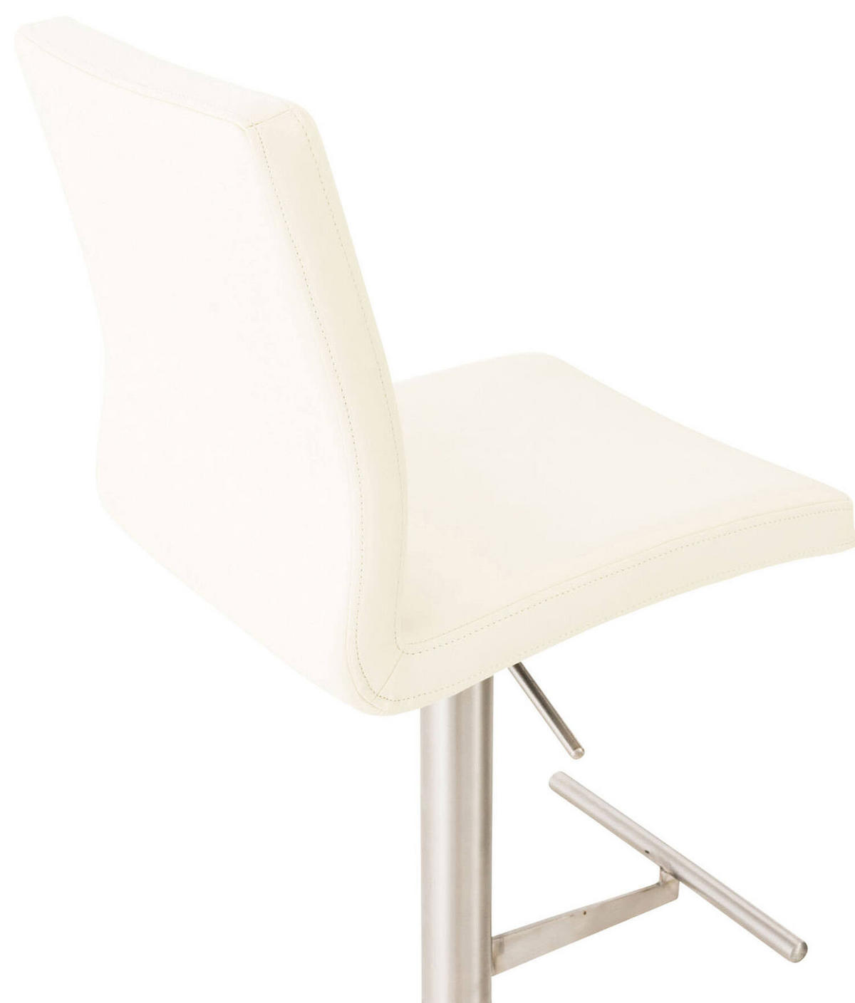 BARHOCKER Cathy, Gestell Edelstahl, Kunstleder Creme - Chromfarben/Creme, Kunststoff/Textil (40/100/49cm) - TPFLiving