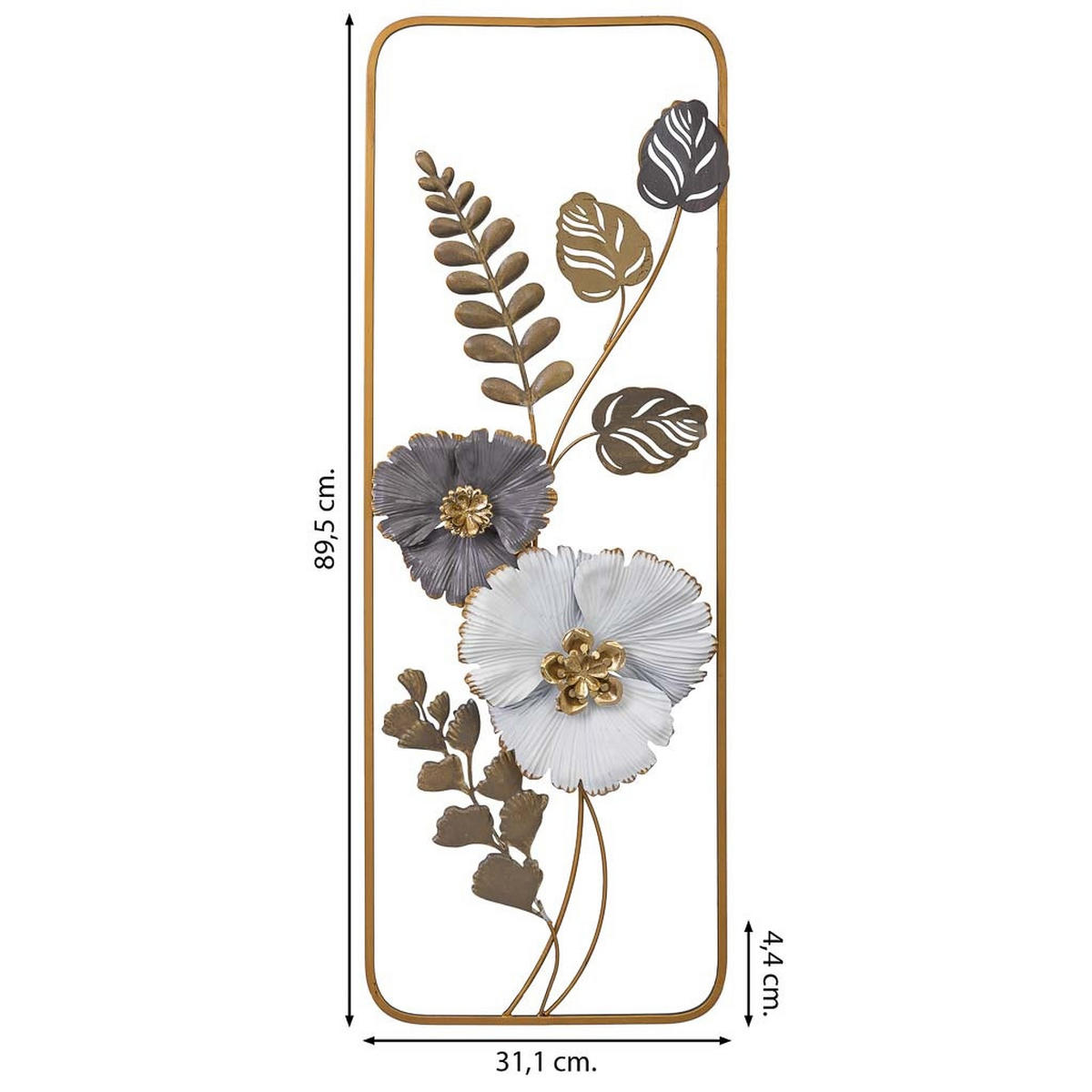 WANDDEKO-OBJEKT aus Metall, 31x90x4cm - Multicolor, Metall (31.1/4.4/89.5cm) - Wanderlust