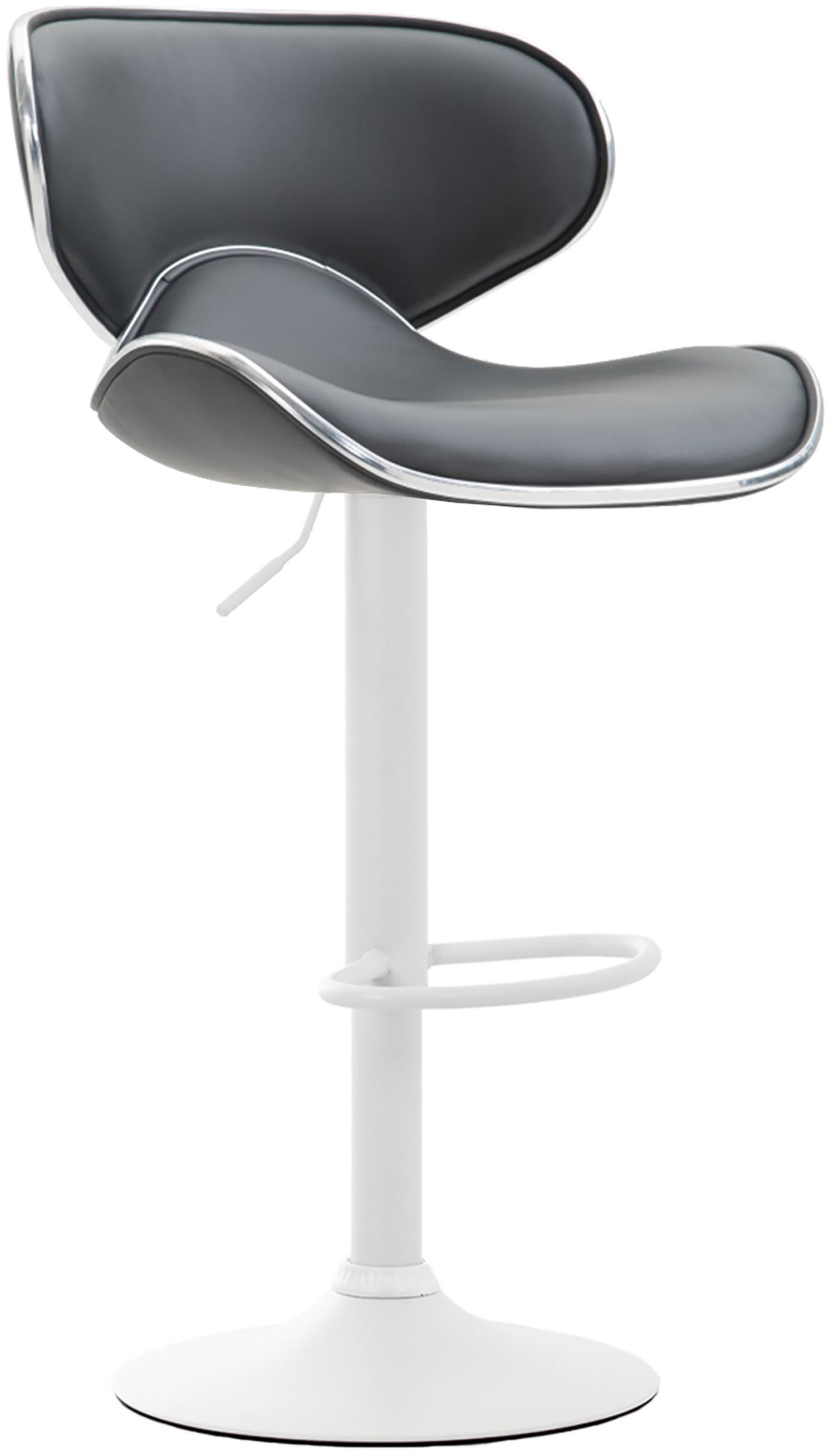 BARHOCKER 2er Set Lederlook grau - Weiß/Grau, Textil/Metall (46/88/49cm) - CLP