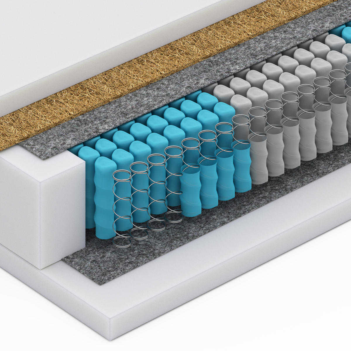 BETT mit Taschenmatratze LEGEND, Whisper-Stoff Graphit 180x200 cm - Graphitfarben, Holz/Textil (180/200cm) - Kaiser Möbel