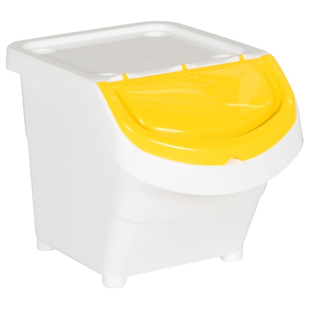 ABFALLBEHÄLTER (3er-Set) mit Deckeln 3x26L Weiß - Weiß, Kunststoff (43.5/32.5/31cm) - DELUKE