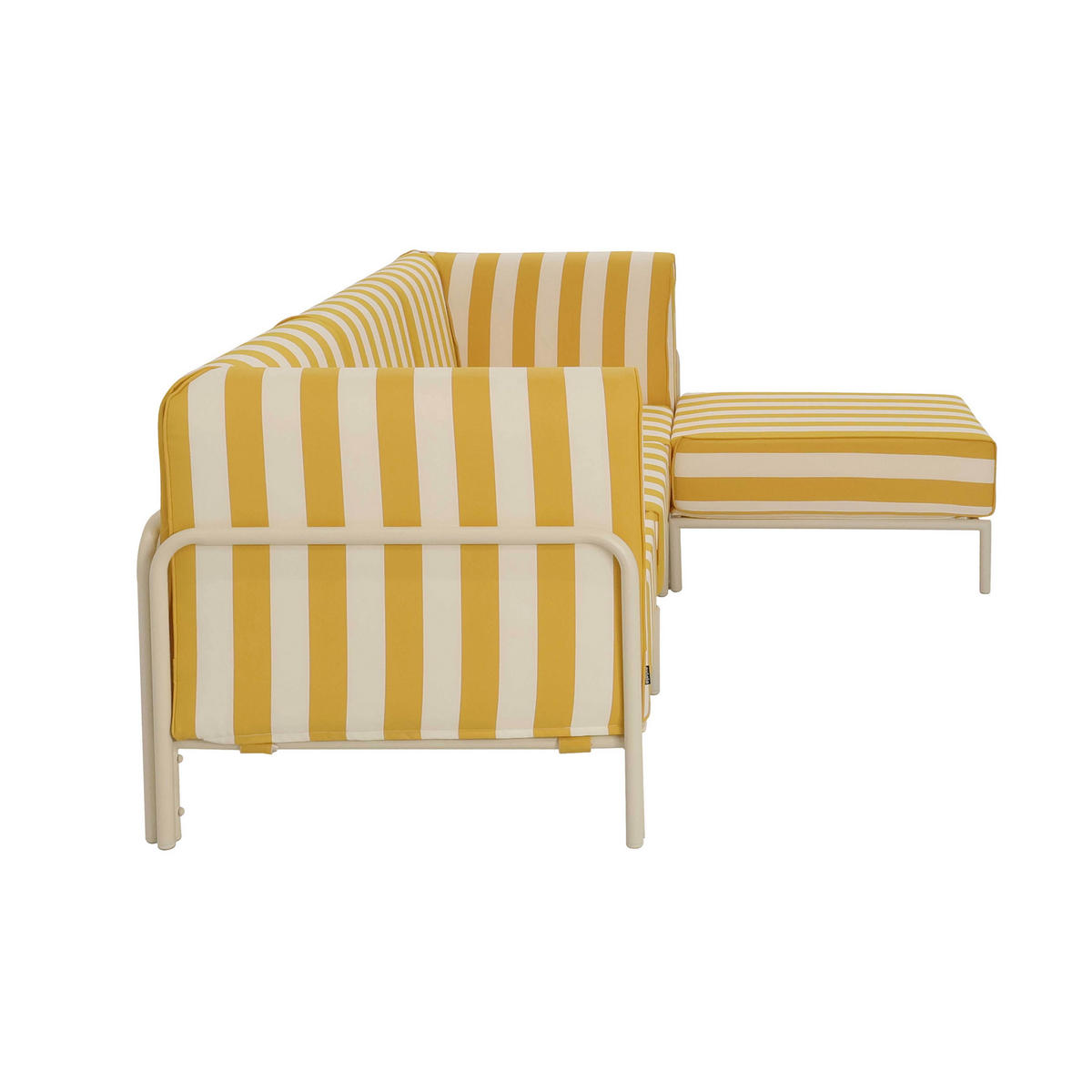 GARTENSOFA mit 4 Sitzplätzen, Gelb - Gelb, Textil - Oviala