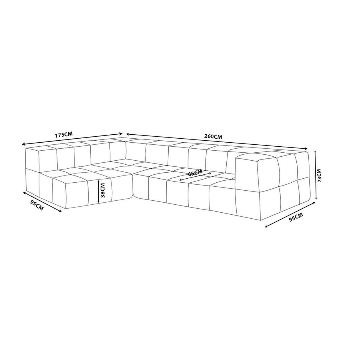 ECKSOFA Bouclé-Stoff Terrakotta-Rot - Terracotta, Textil (260/175cm) - MILYsofa