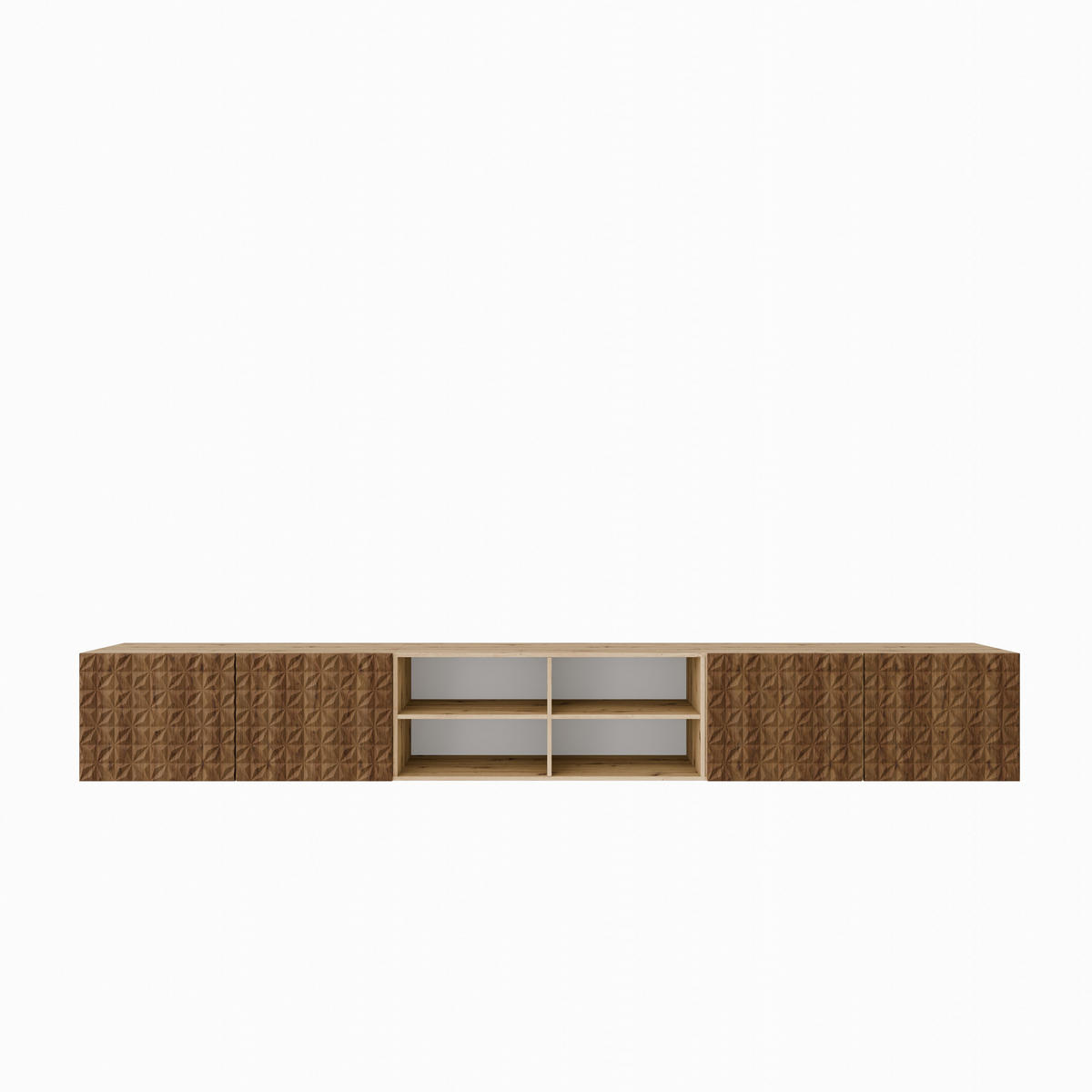 TV-SCHRANK Cali IV 300 cm, viertürig, artisan, catania - Eiche Artisan/Braun, Kunststoff (300/41/40cm) - Margaret Hadas24