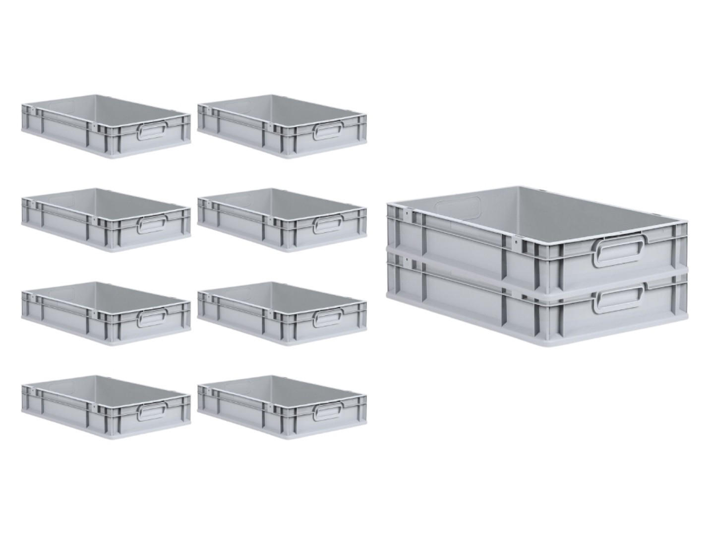 EUROBOX Nextgen Economy Griffe Geschlossen 12x40x60cm 23 Liter - Grau, Kunststoff (40/12/60cm) - PROREGAL
