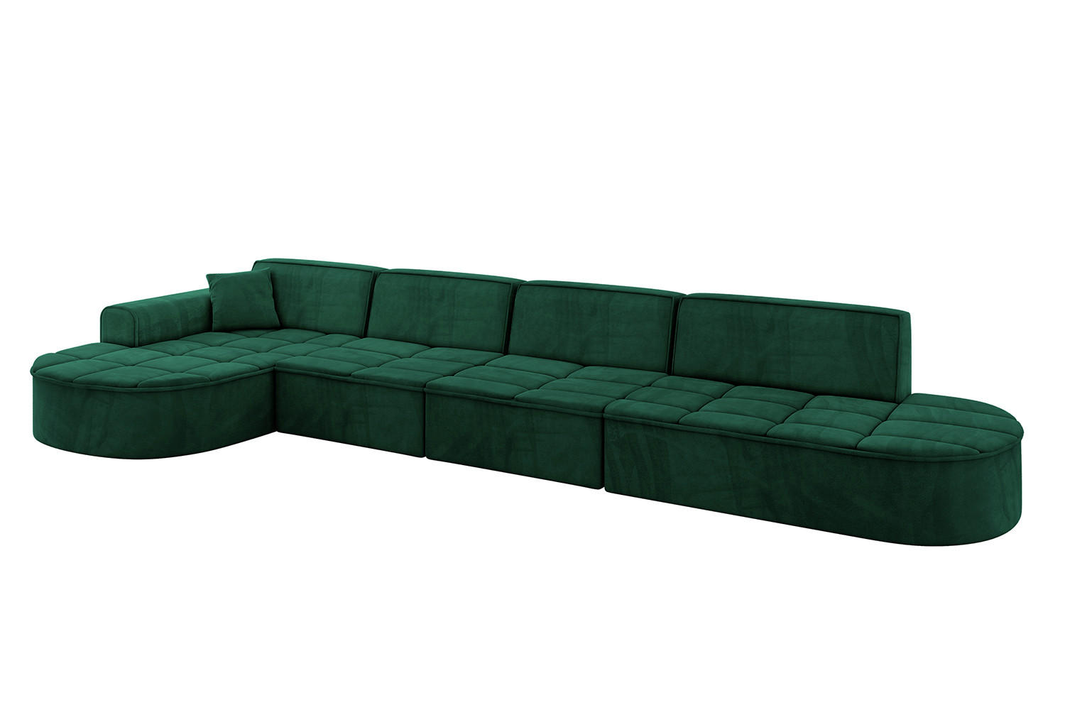 ECKSOFA Ottomane Links TARO-L3 - 413x171x79,5 cm Dunkelgrün - Grün, Holzwerkstoff/Textil (413/171cm) - ALTDECOR