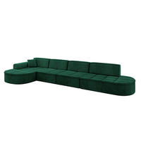 ECKSOFA Ottomane Links TARO-L3 - 413x171x79,5 cm Dunkelgrün - Grün, Holzwerkstoff/Textil (413/171cm) - ALTDECOR