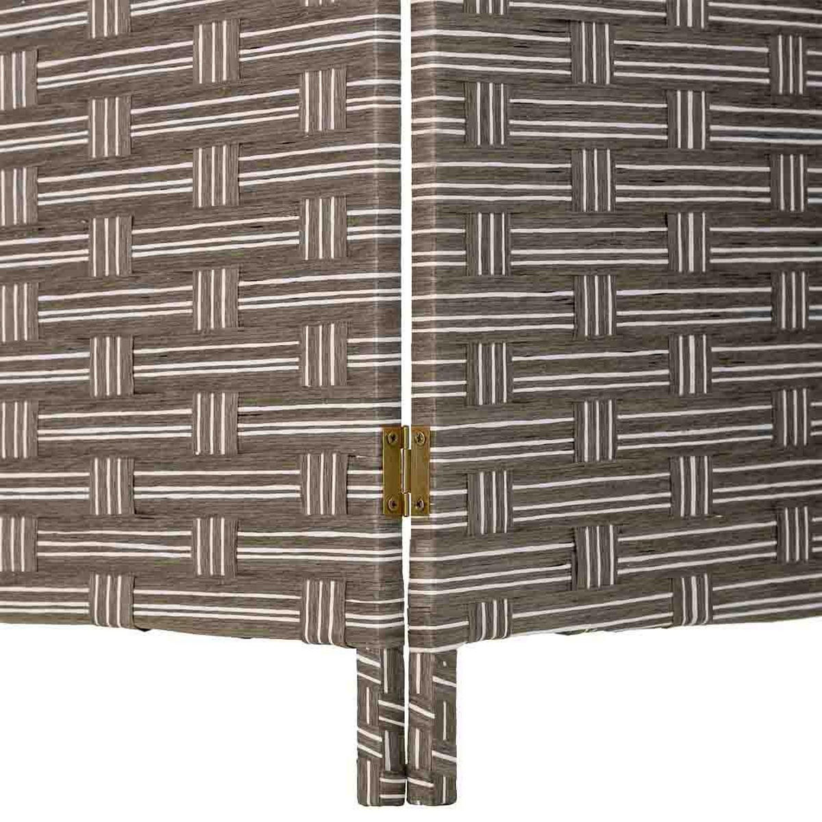 PARAVENT aus geflochtenem Papier mit 4 PANEELE, 3x180cm - Grau, Papier (200/180/3cm) - Wanderlust