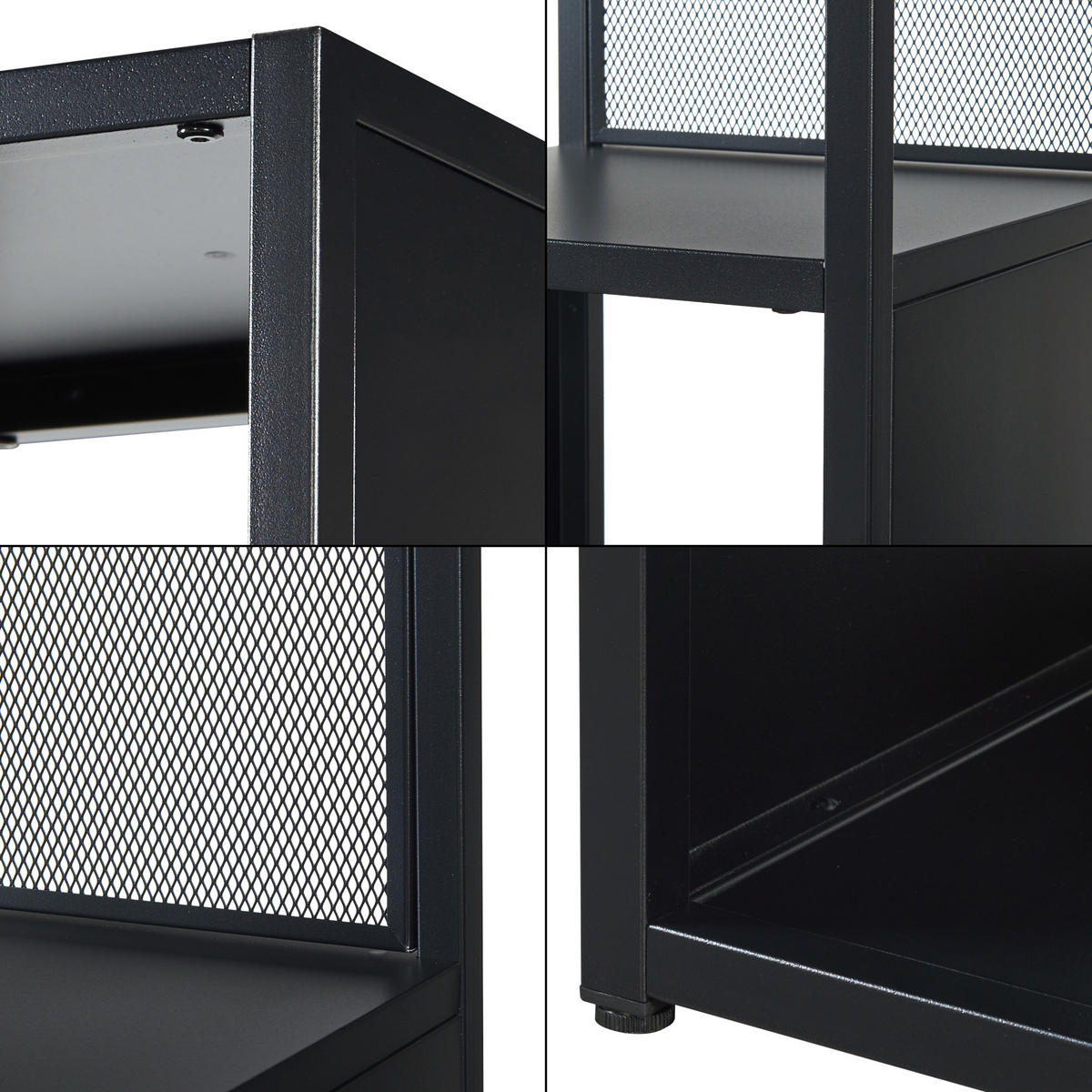 STANDREGAL Finspång - Schwarz, Metall (38/185/38cm) - [en.casa]